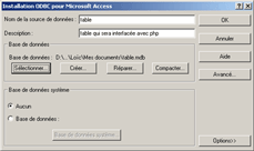 Installation ODBC pour Microsoft Access Installation ODBC pour Microsoft Access